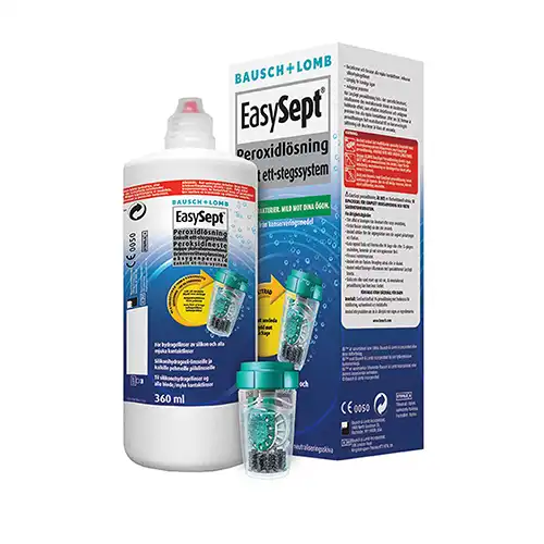 Flaske med Easysept kontaktlinsevæske