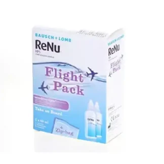 Æske med Renu Flight Pack kontaktlinsevæske