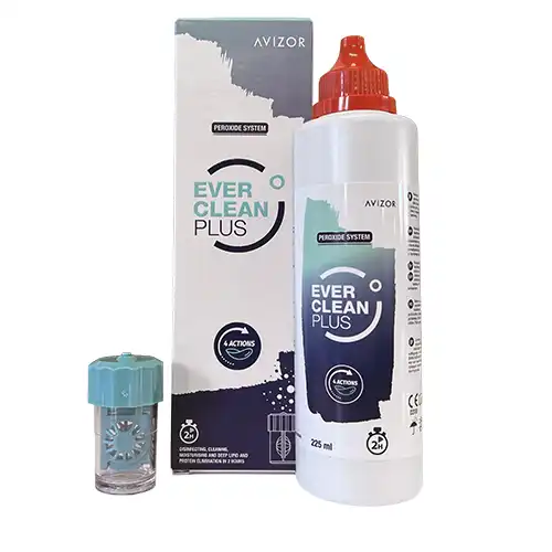 Flaske med Avizor Everclean plus kontaktlinsevæske