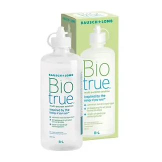 Flaske med Biotrue kontaktlinsevæske