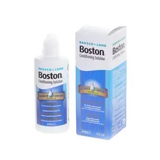 Flaske med Boston Simplus Multi Action Solution kontaktlinsevæske