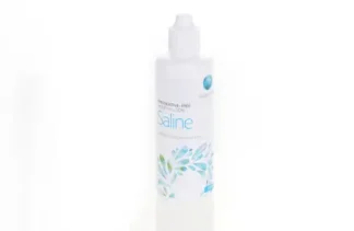 Flaske med Saline kontaktlinsevæske