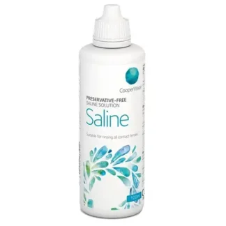 Flaske med Saline kontaktlinsevæske