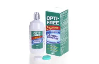 Flaske med Optifree Express kontaktlinsevæske