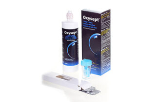 Flaske med Oxysept kontaktlinsevæske