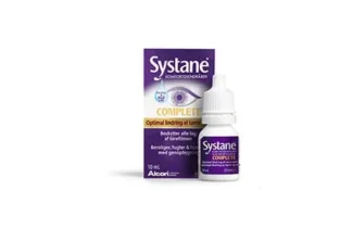 Flaske med Systane Complete øjendråber