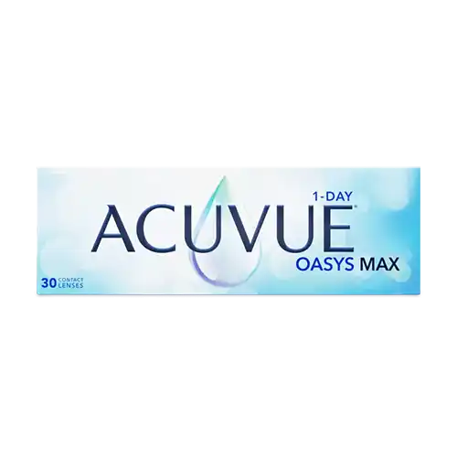 Æske med Acuvue 1-day Oasys Max kontaktlinser