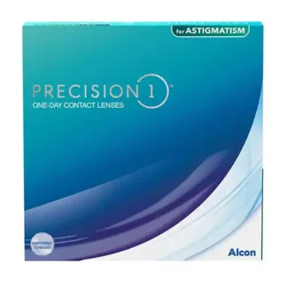 Æske med Dailies Precision 1 kontaktlinser mod astigmatisme
