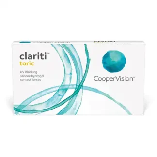 Æske med Clariti toriske kontaktlinser fra CoopeVision